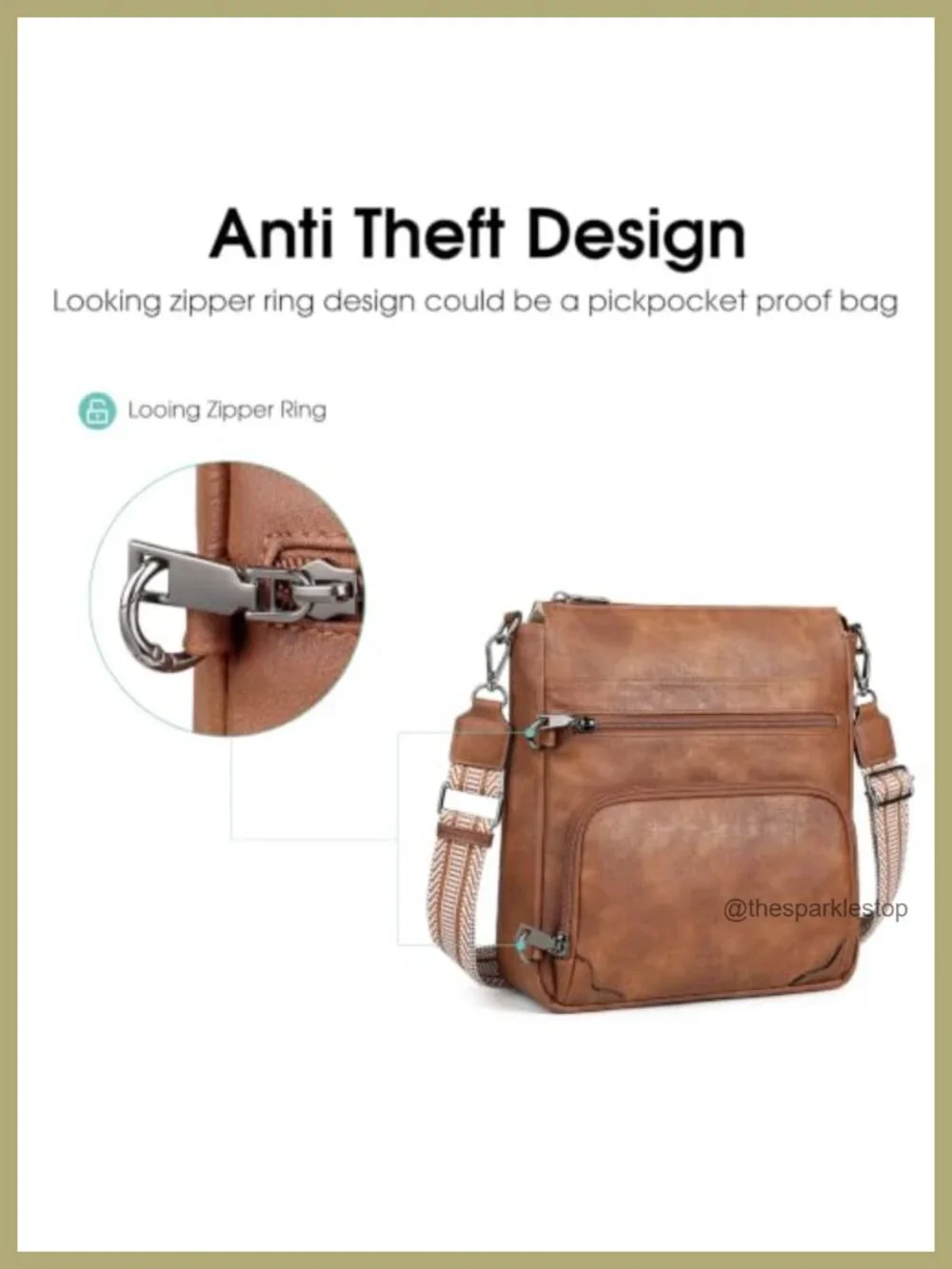 Anti-Theft Crossbody Purse with RFID Blocking for Travel